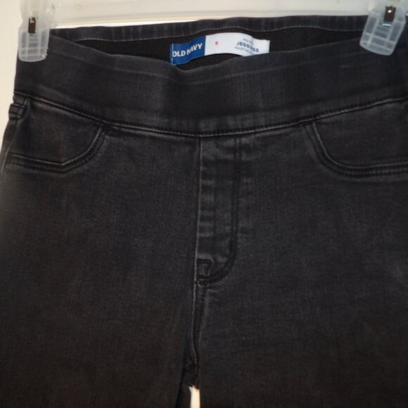 Old Navy Black Wash Pull On Mid Rise Jegging / Jeans Sz 8 - Picture 2 of 6